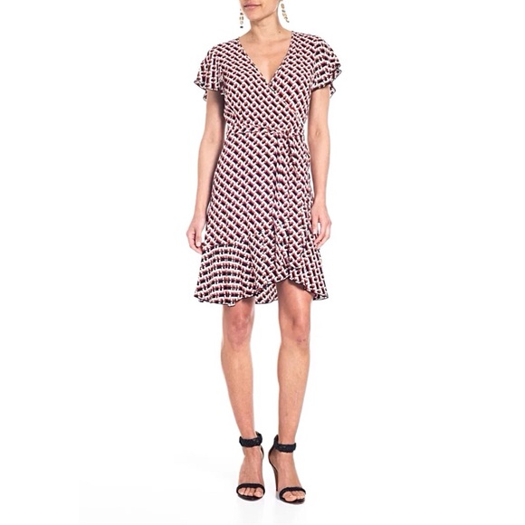 Diane von Furstenberg Emilia Geometric Mini Wrap Dres - Picture 1 of 8